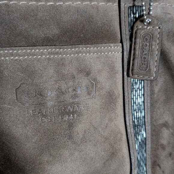 Coach Chocolate Suede Purse..Used 1 Time...Silver Hardware - Picture 3 of 3